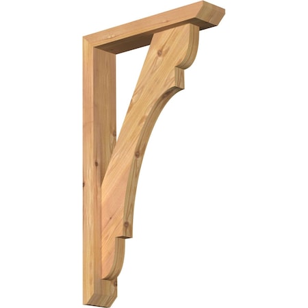 Ekena Millwork Olympic Slat Smooth Bracket w/ Offset Brace, Western Red Cedar, 3 1/2"W x 16"D x 28"H BKT0402X16X28OLY06SWR